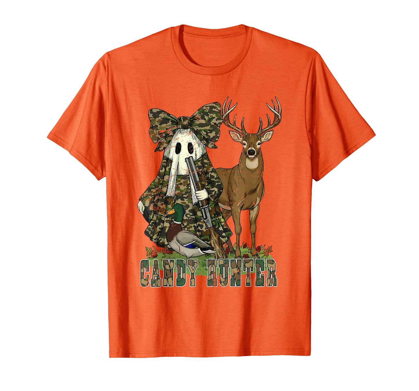 Candy Hunter Camouflage Camo Ghost Hunting Season Halloween T-Shirt