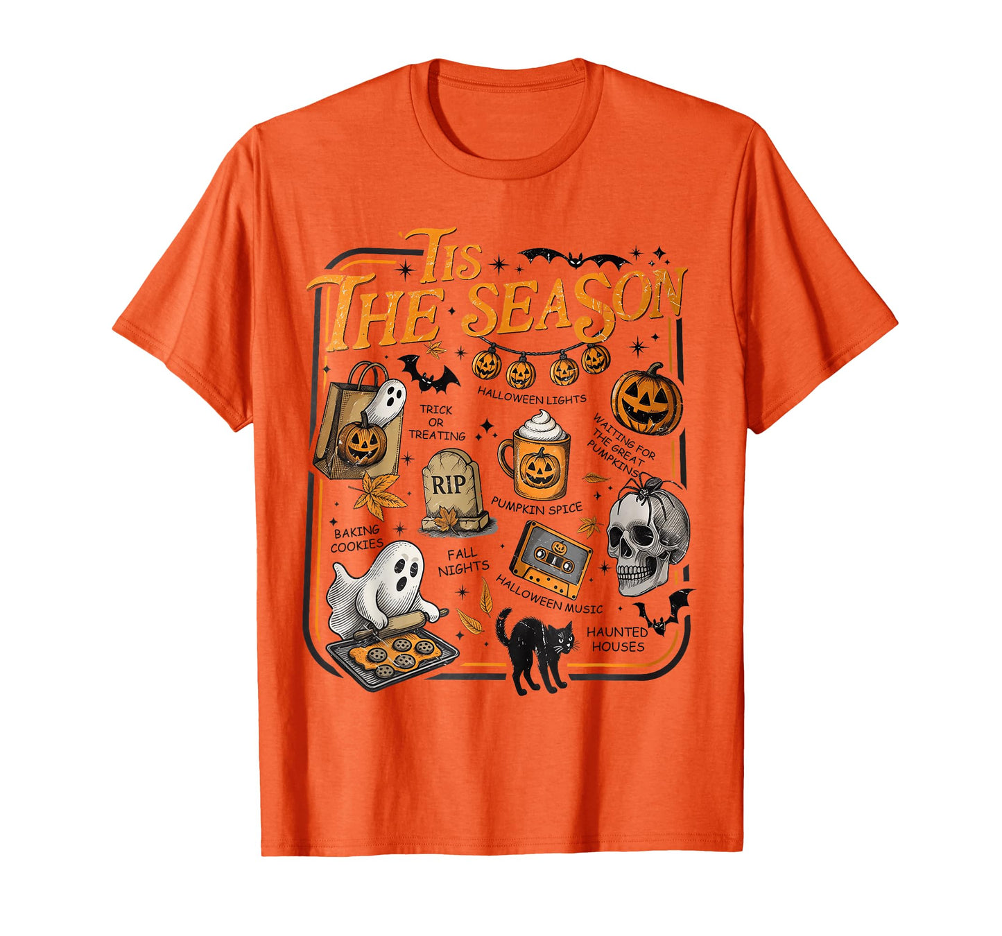 Halloween Vibes Spooky Season Pumpkin Witch Tis The Season T-Shirt