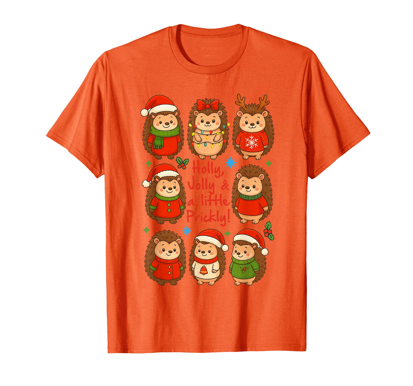Christmas Xmas Vibes Hedgehog Holly A Jolly & Little Prickly T-Shirt