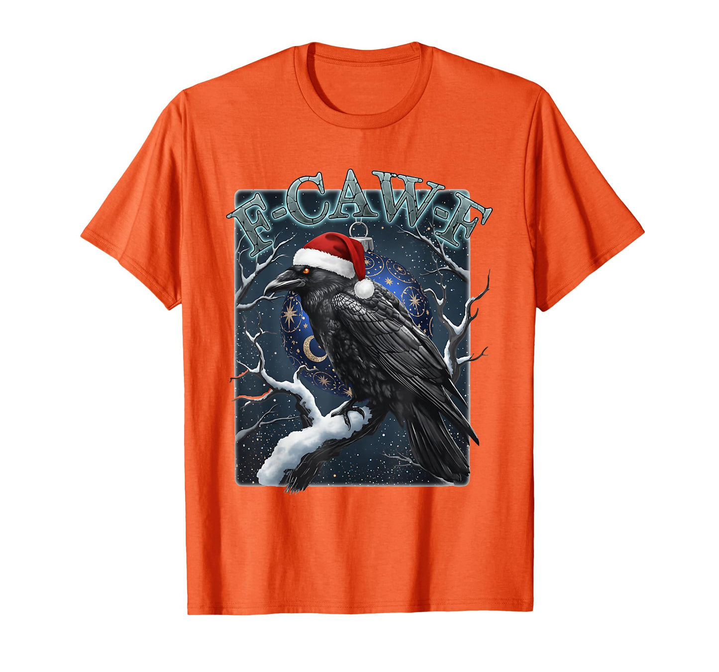 Funny Raven Christmas F-CAW-F Santa Hat Crow Holiday T-Shirt