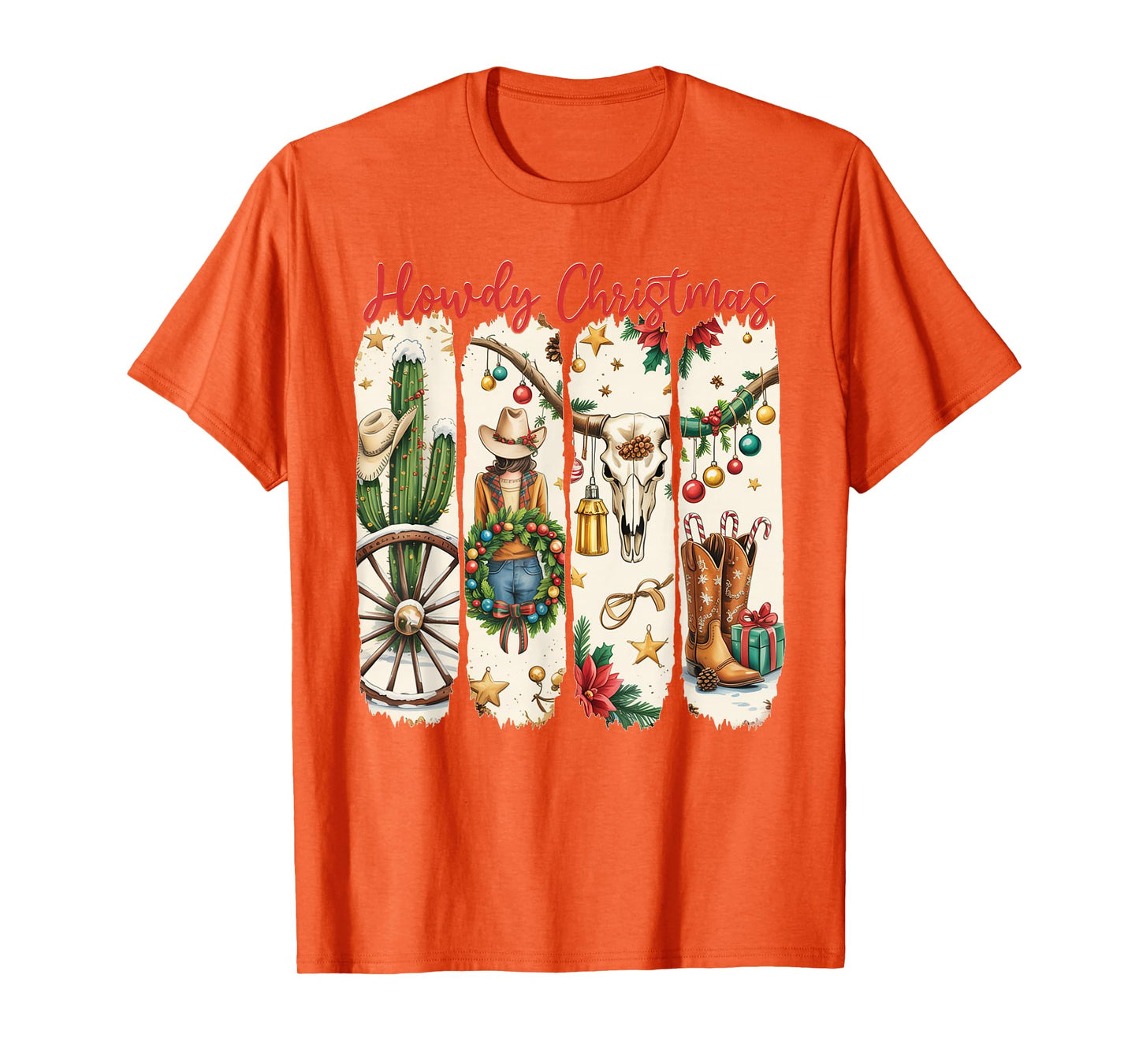 Howdy Christmas Western Coquette Bow Cowboy Cowgirl Santa T-Shirt