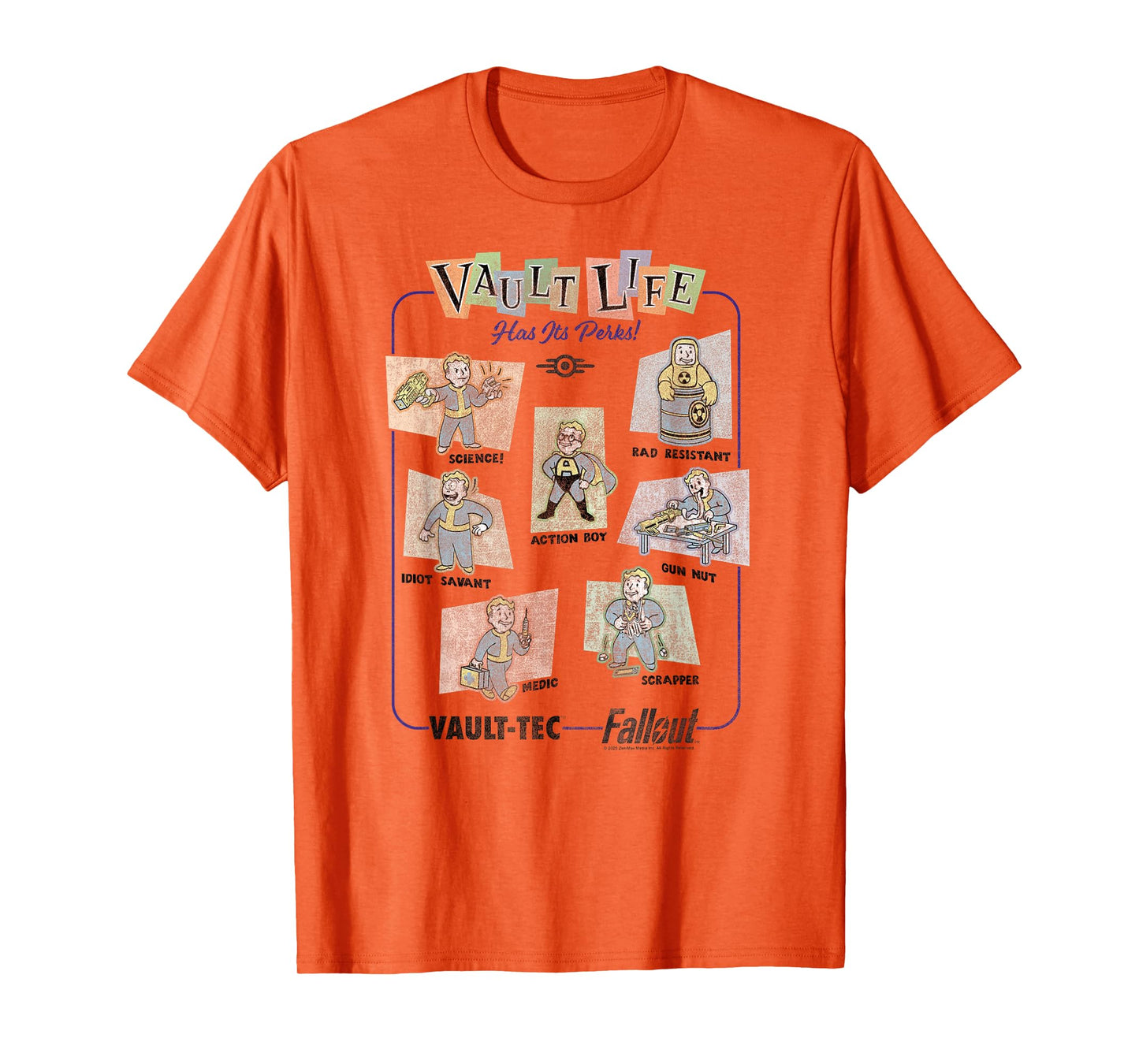 Fallout Video Game Vault Life Has Its Perks Retro Collage T-Shirt