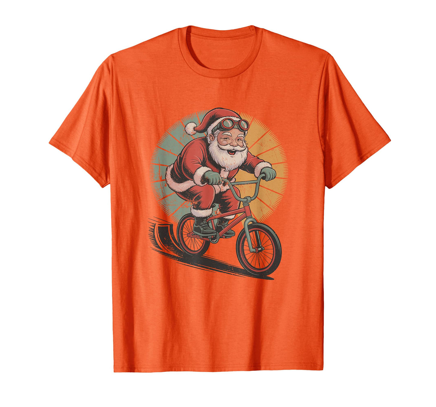 Vintage Santa Playing BMX Retro Christmas Holiday Sports T-Shirt