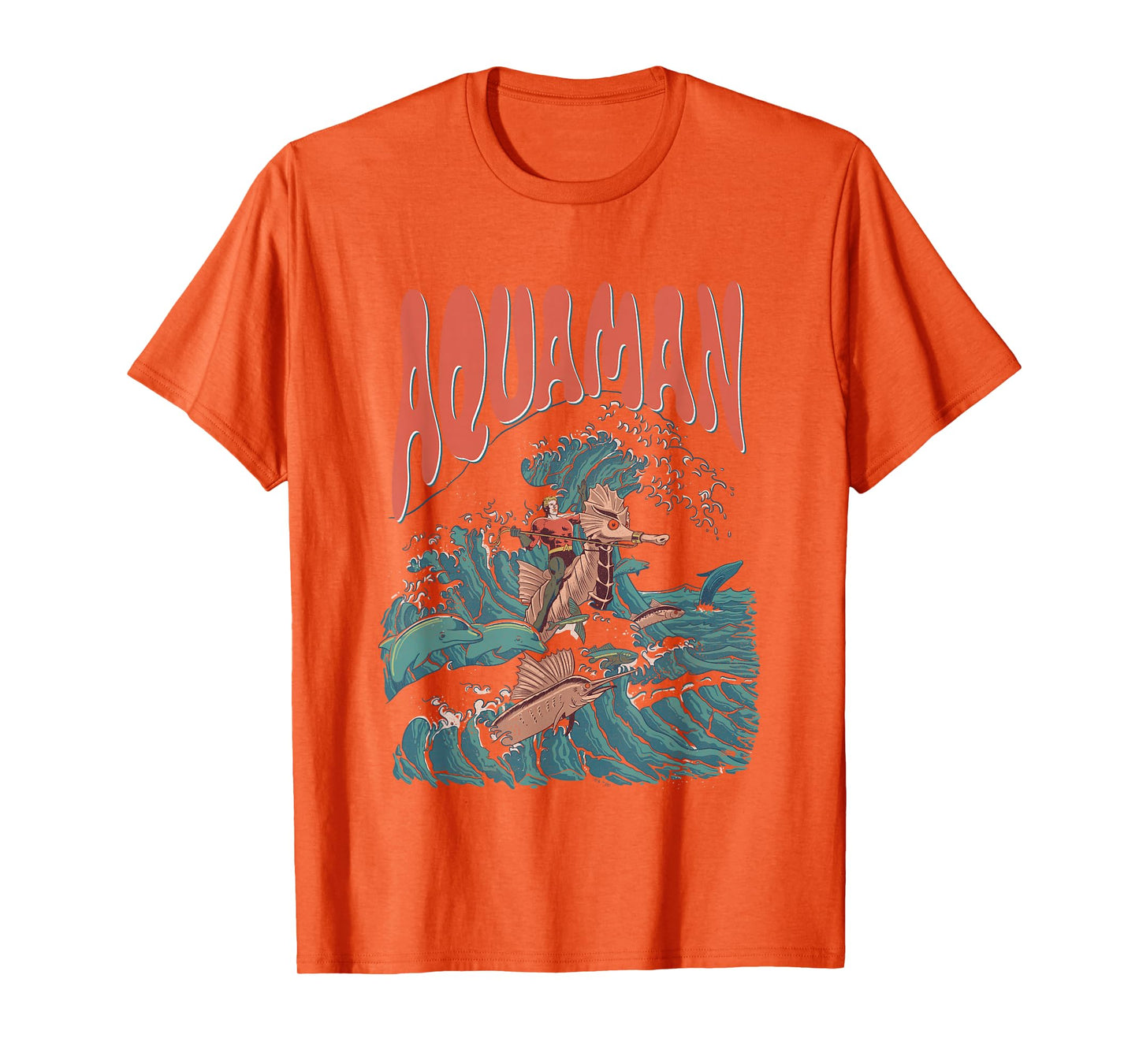 DC Comics Aquaman Kanagawa Wave Vintage Superhero T-Shirt