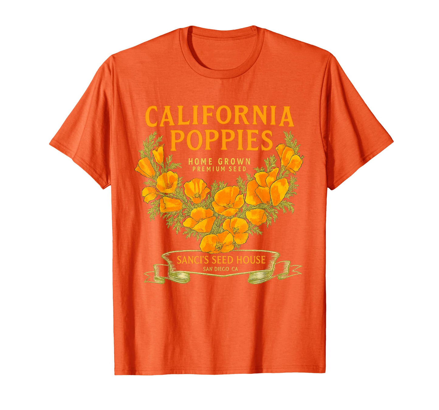 California Poppies Vintage Tee California Poppy Flowers T-Shirt