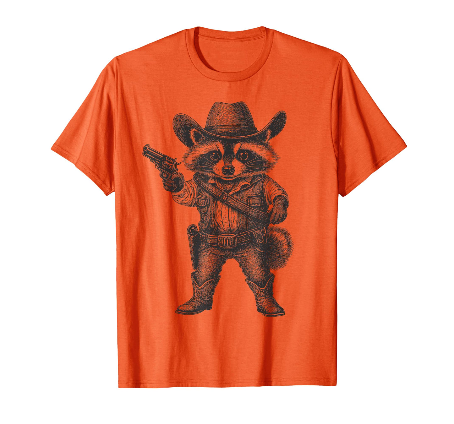 Raccoon Cowboy Hat Funny Western Cute Raccoon Lover Vintage T-Shirt