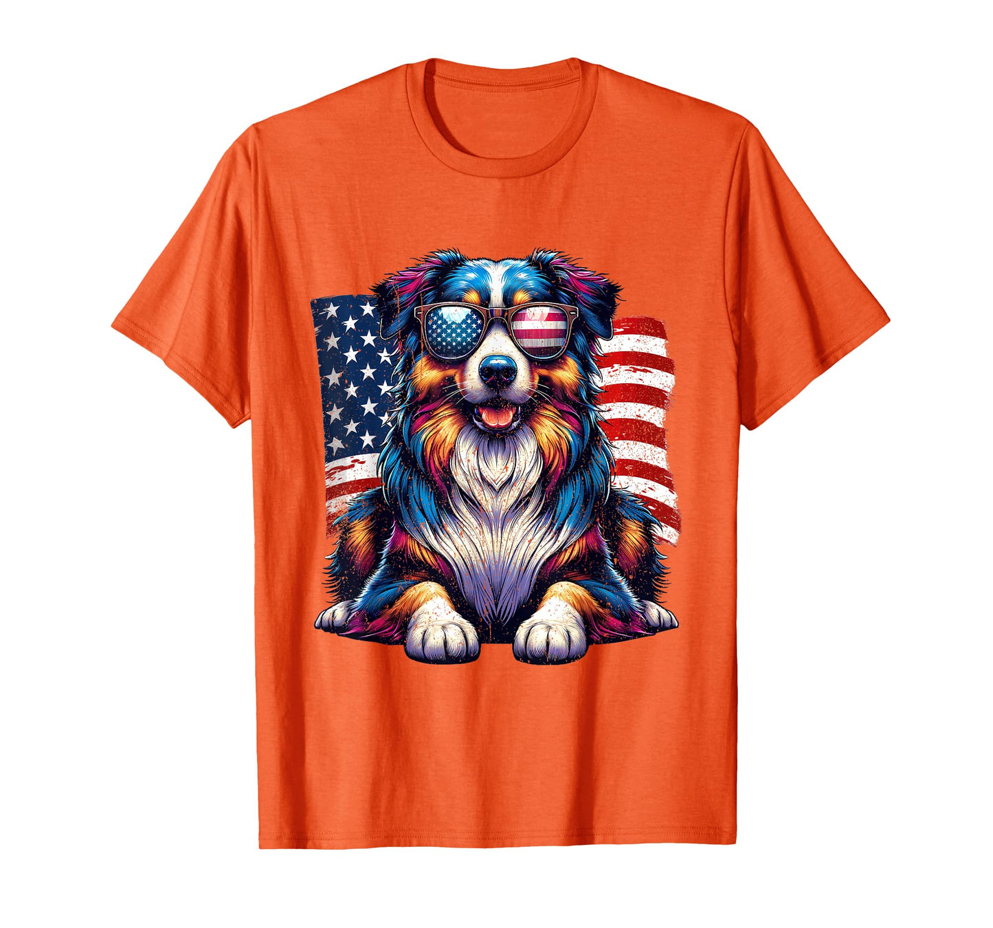 Vintage Awesome Australian Shepherd 4th Of July US American T-Shirt