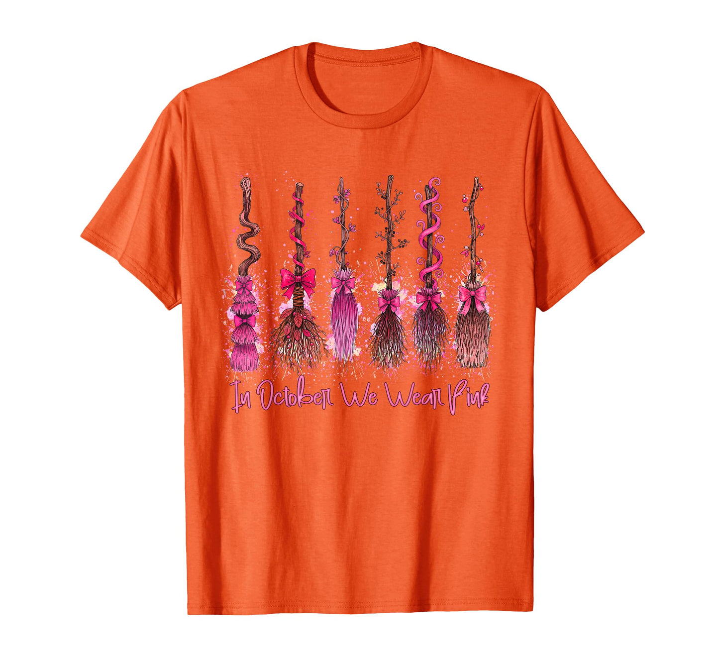 Breast Cancer Awareness Halloween in October We Wear Pink T-Shirt