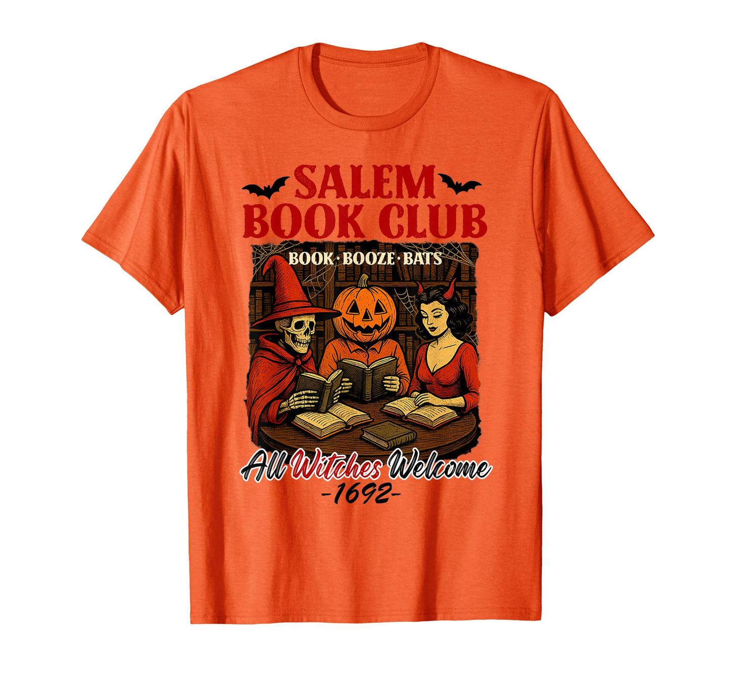 Halloween Vibes Spooky Reading Lover Bookish Salem Book Club T-Shirt