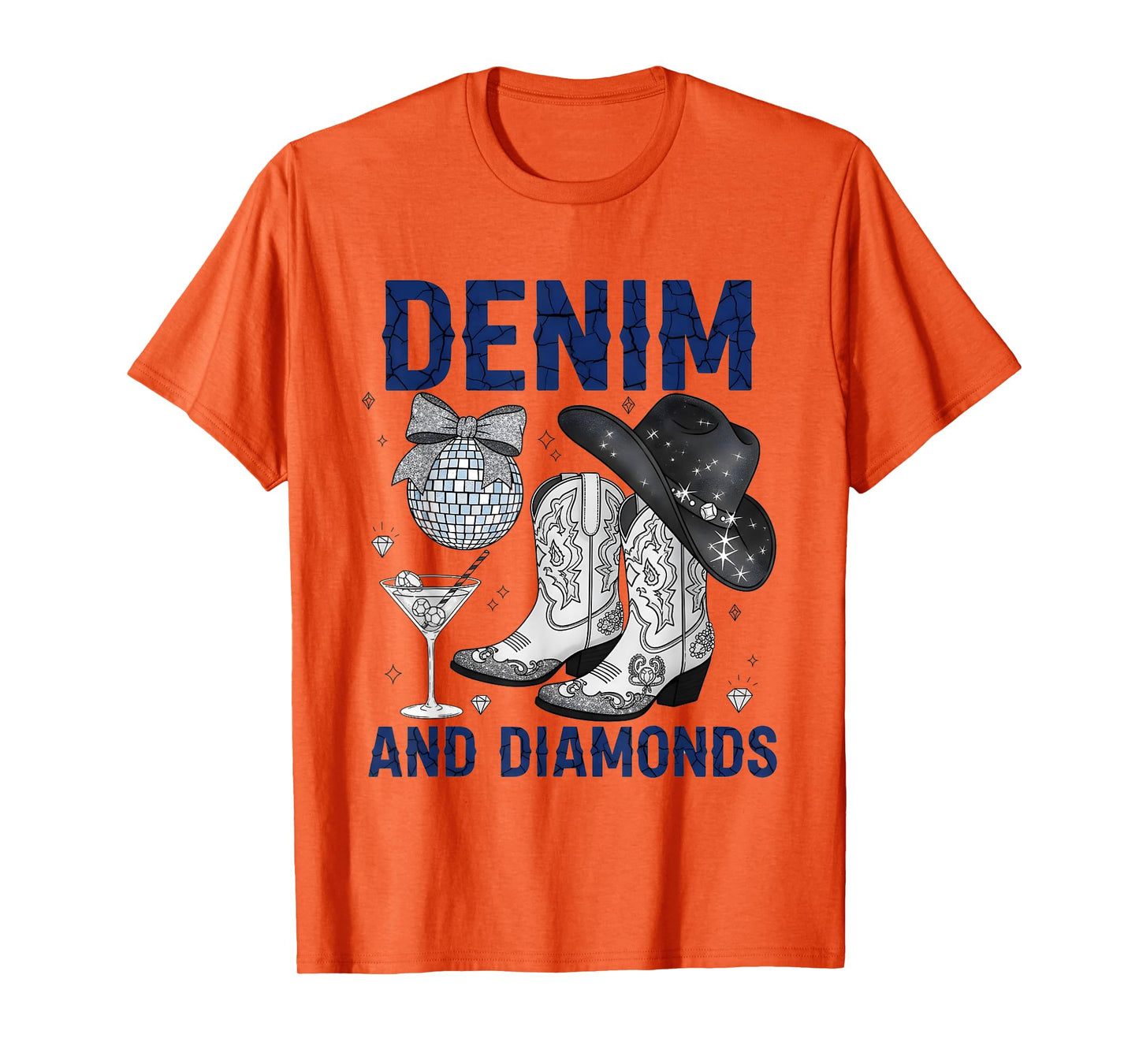 Denim and Diamonds Western Women Boots Jeans Rodeo Cowgirl T-Shirt