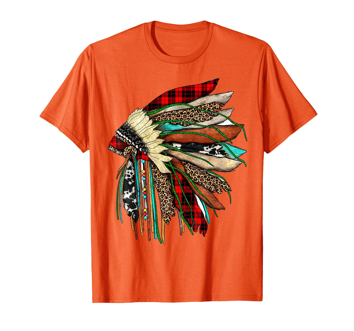 Headdress Native Indian Warrior Chief Vintage Design T-Shirt