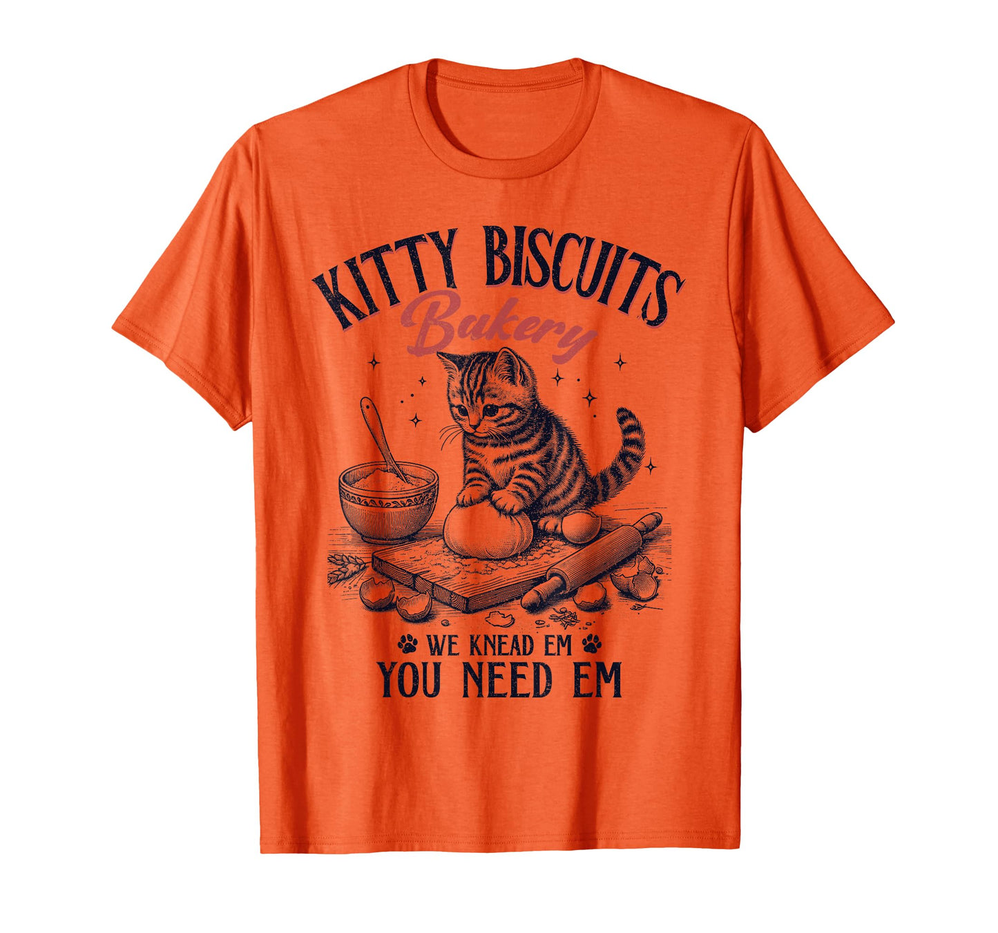 Cute Kitty Biscuits Bakery Vintage T-Shirt