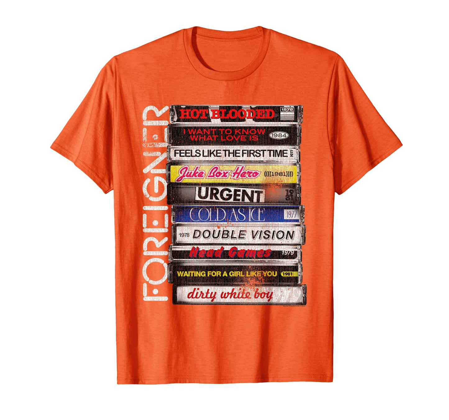 Foreigner Classic Hit Songs 80s Rock Band T-Shirt