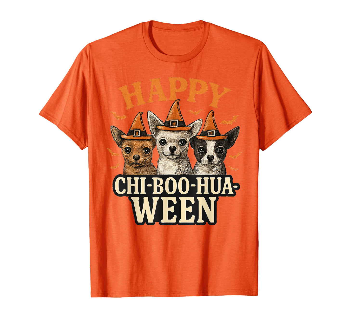 Happy Chi-Boo-Hua-Ween Chihuahua Halloween Dog Design T-Shirt