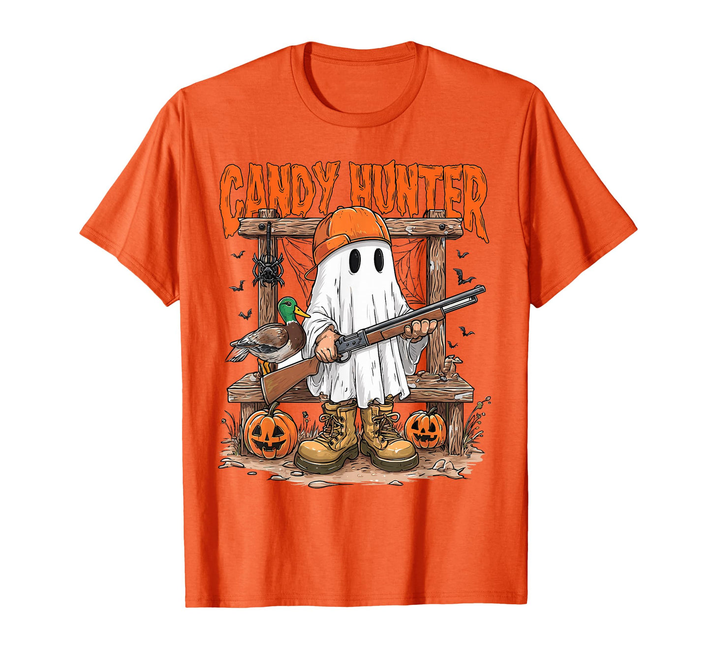 Candy Hunter Camo Ghost Funny Halloween Hunting Season Boys T-Shirt