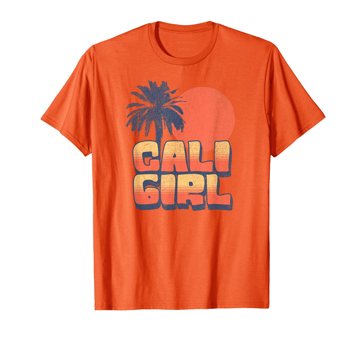 Cali Girl Retro Sunset Palm Tree California Beach Vacation T-Shirt