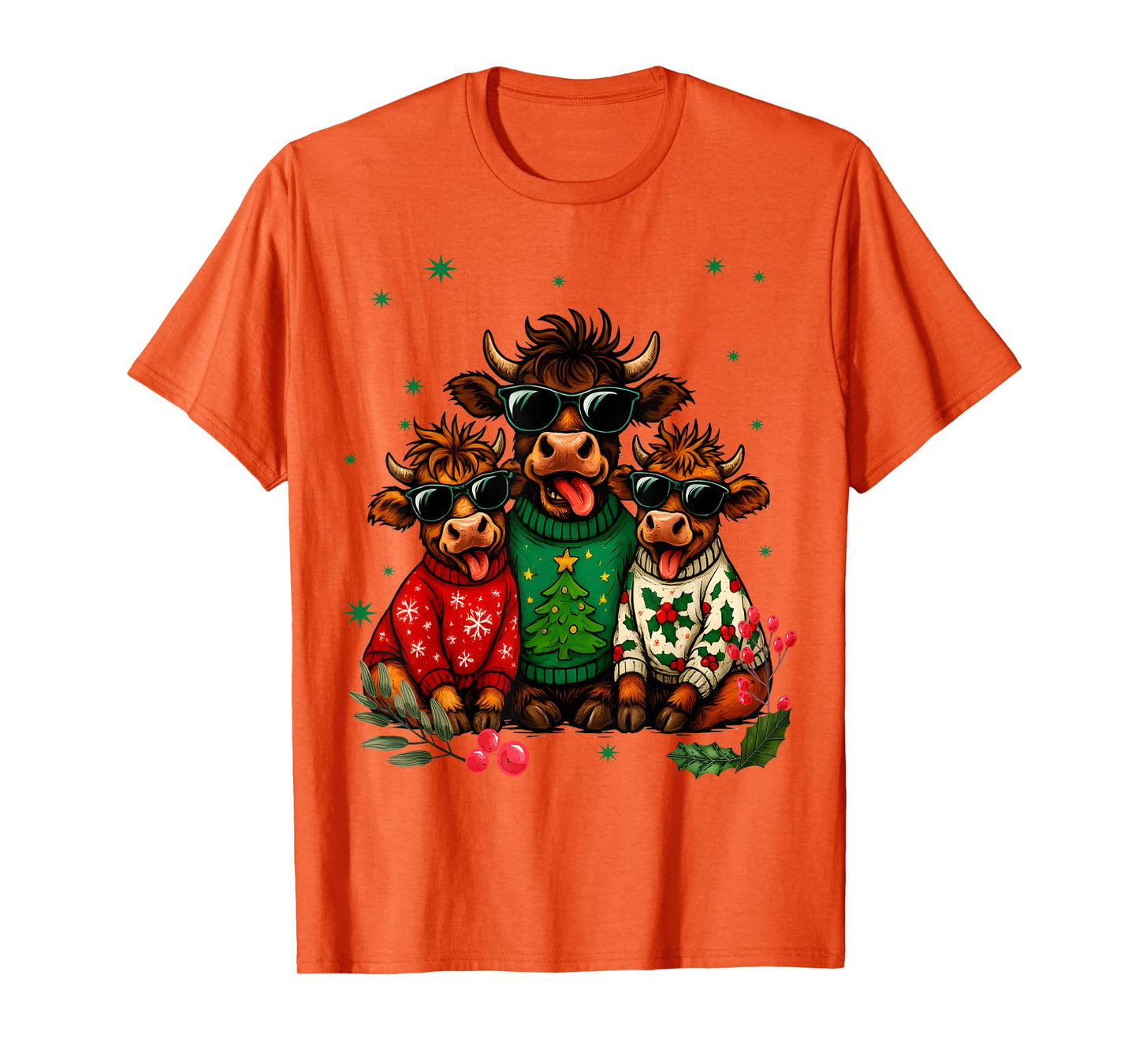 Funny Christmas Cows tee Farm Cow Santa Clause 2026 T-Shirt