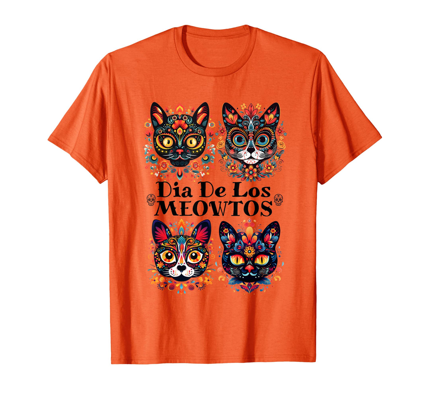 Sugar Skull Cats Dia De Los Meowtos Muertos Day of the Dead T-Shirt