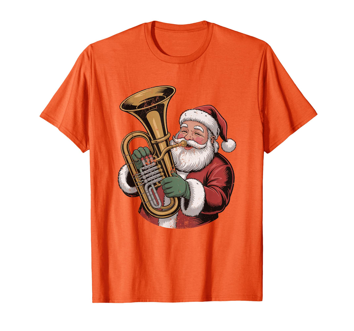 Vintage Santa Playing Tuba Retro 90s Chrismas Holiday T-Shirt