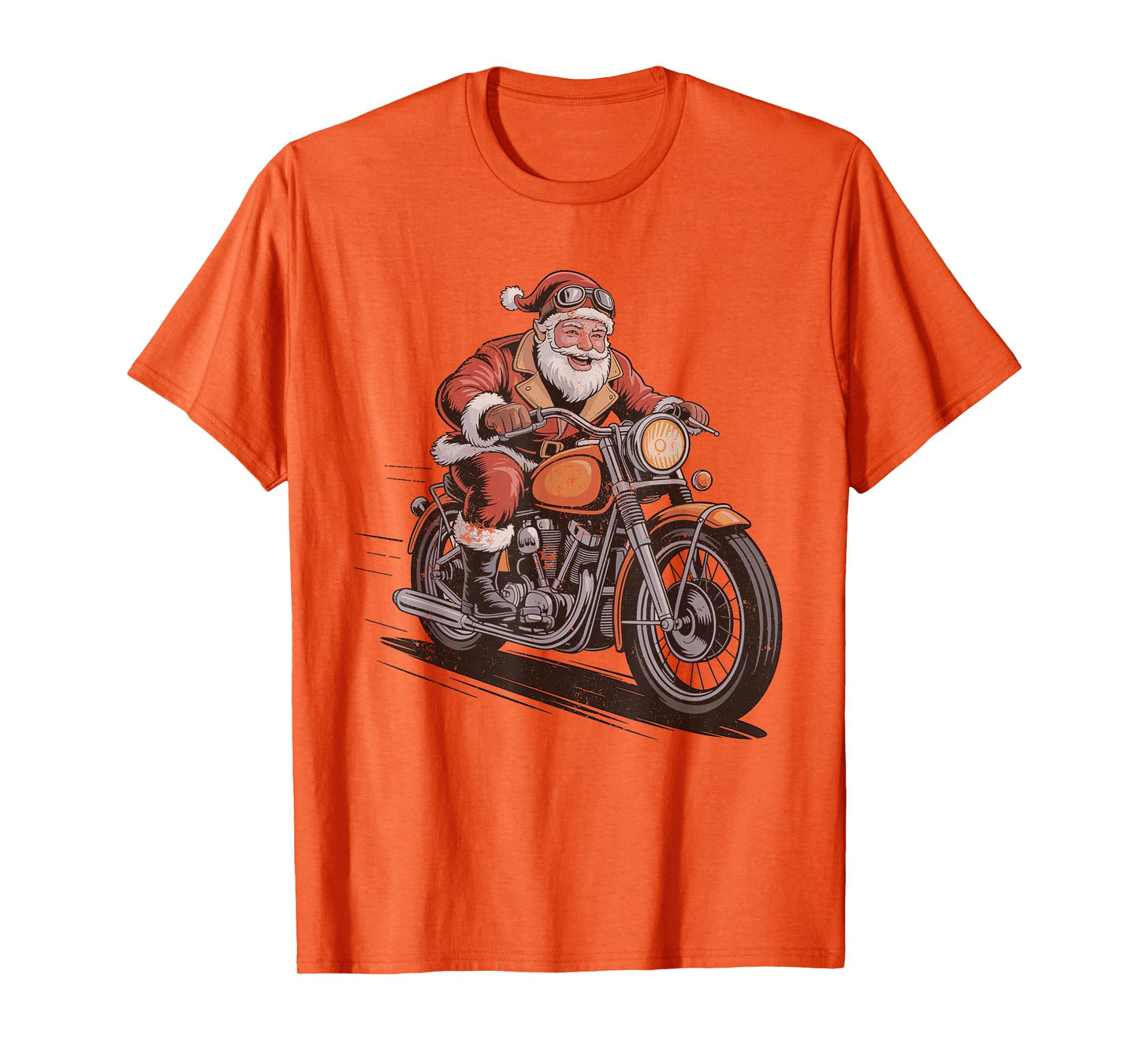 Santa Riding Motorcycle Christmas Holiday Vintage 90s T-Shirt
