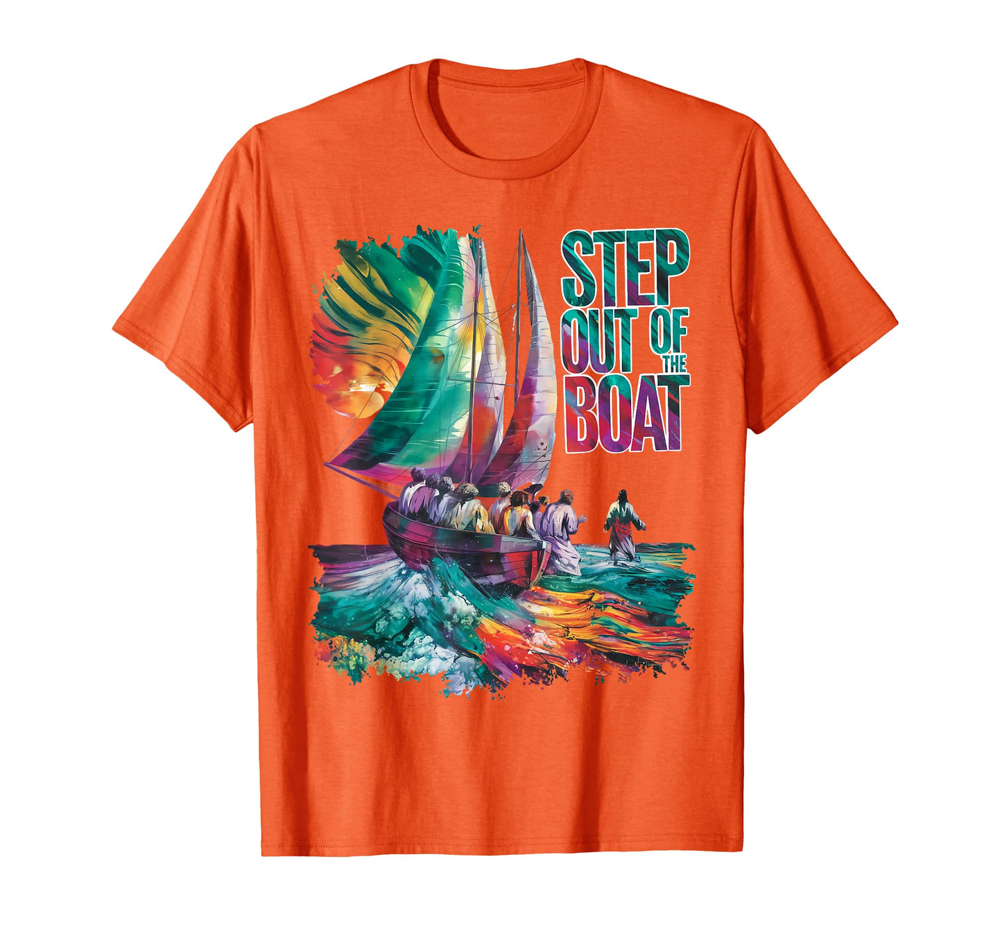 Step Out of the Boat (Peter walks on water) T-Shirt