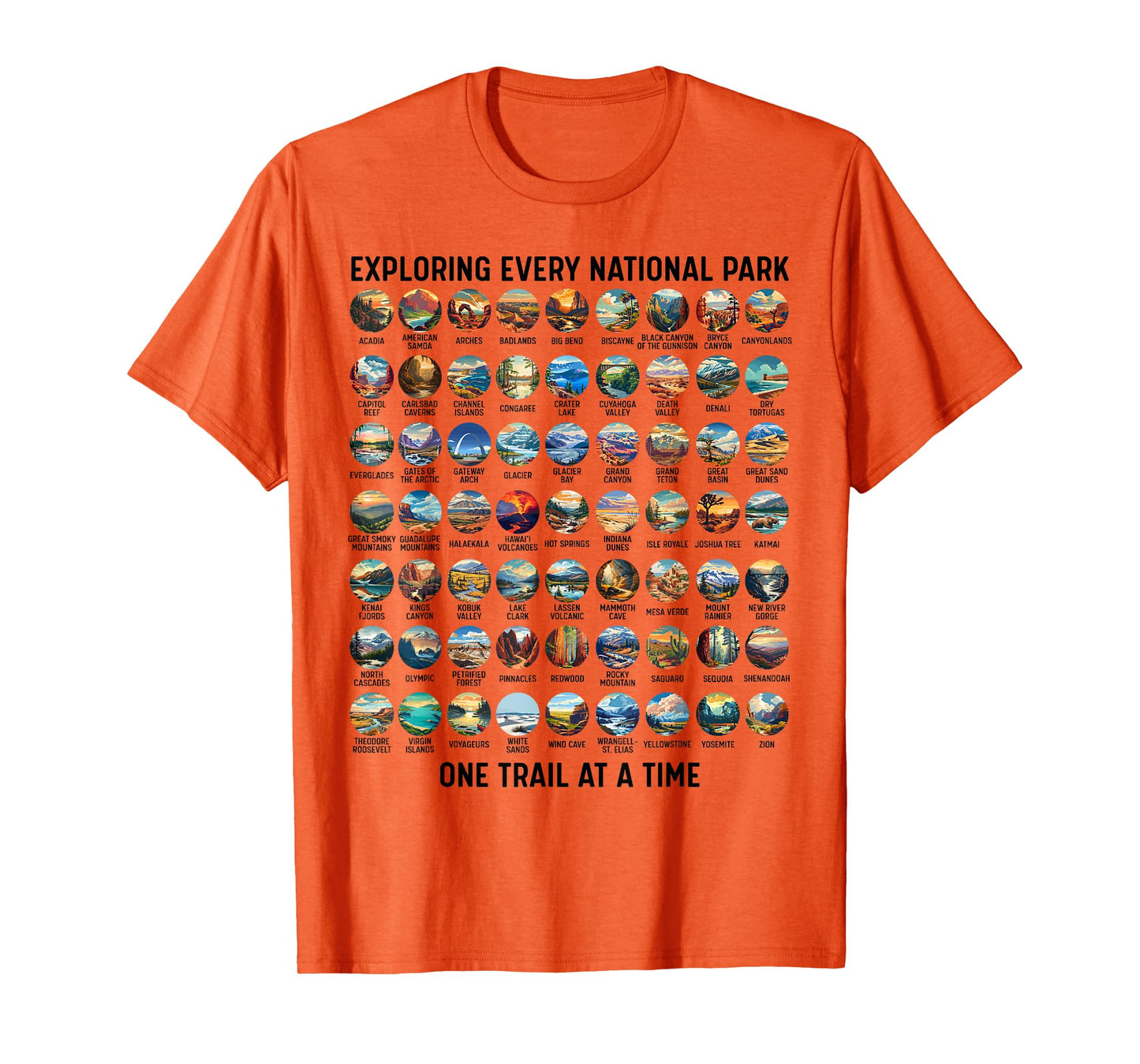 All US National Park Checklist Bucket List Of National Parks T-Shirt