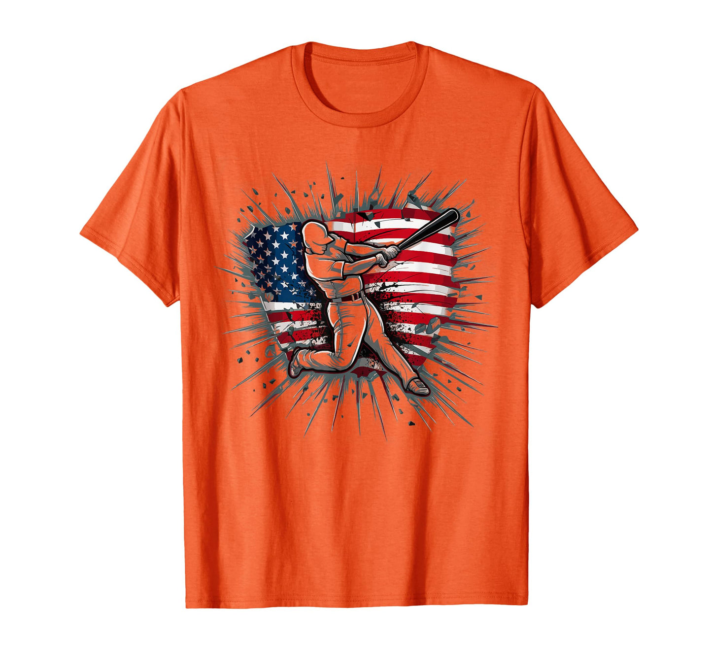 Patriotic Baseball 4th Of July US American Flag Boys Vintage T-Shirt