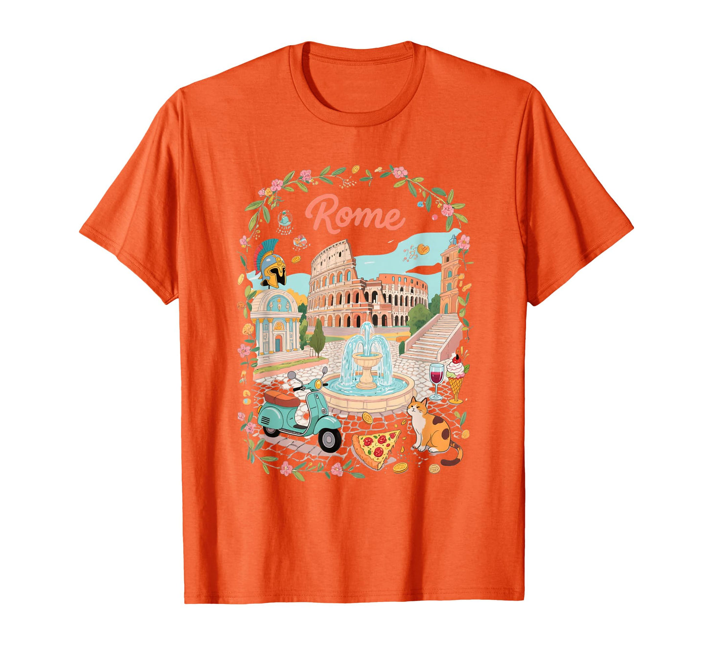 Rome Italy Colosseum Art Vintage Travel Souvenir T-Shirt