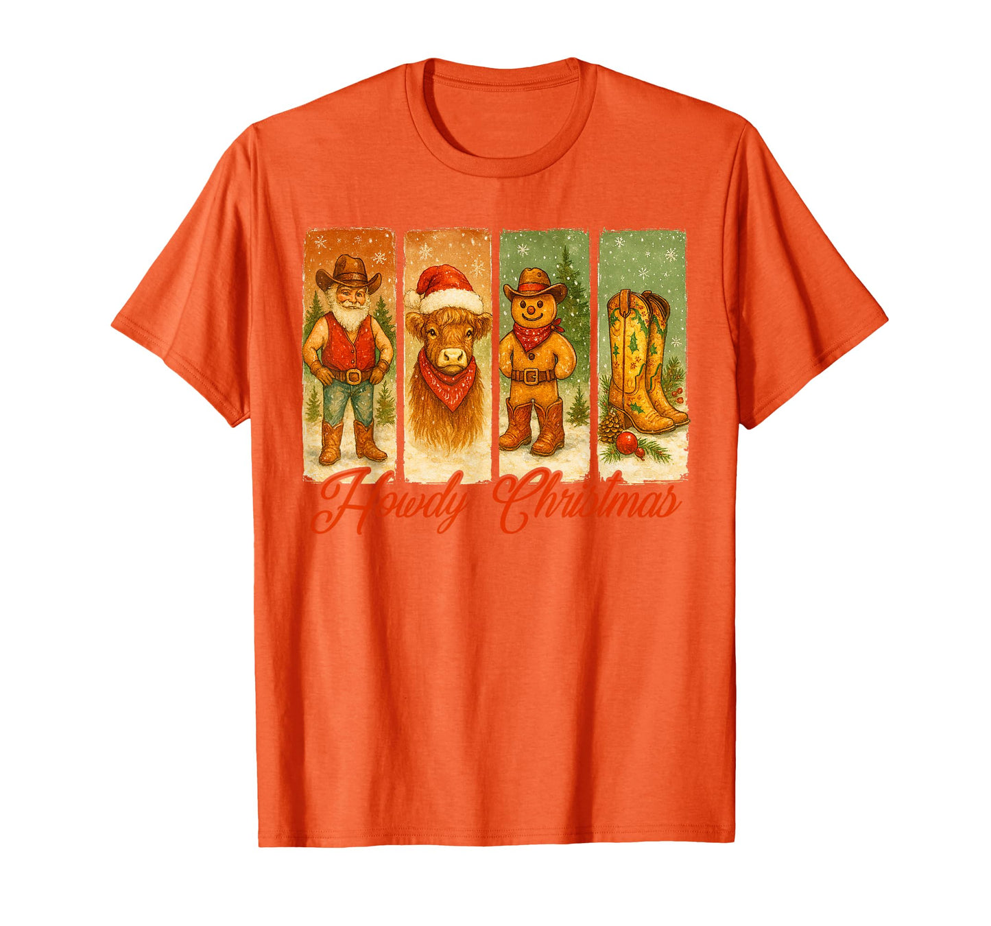 Howdy Christmas Xmas Vibes Wild West Cowboys Santa Rodeo T-Shirt