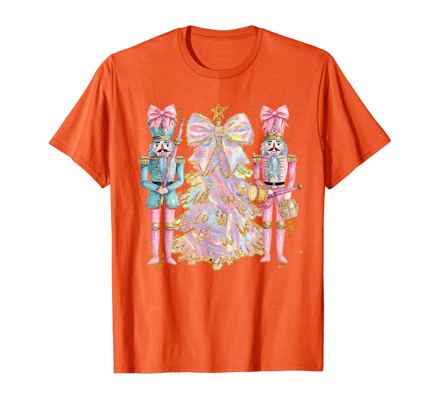 Coquette Christmas Tree Pink Nutcrackers Women Kids Girls T-Shirt