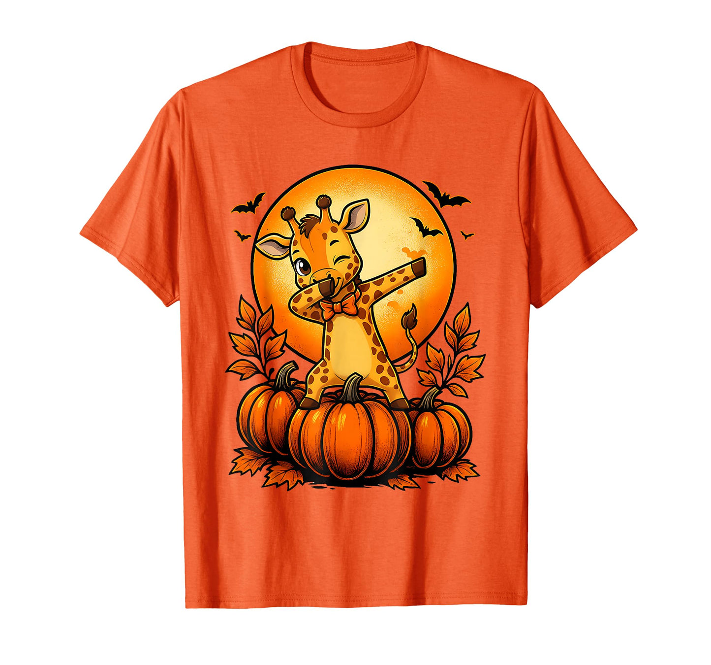 Dabbing Giraffe Lovers Pumpkin Halloween Fall Autumn Season T-Shirt