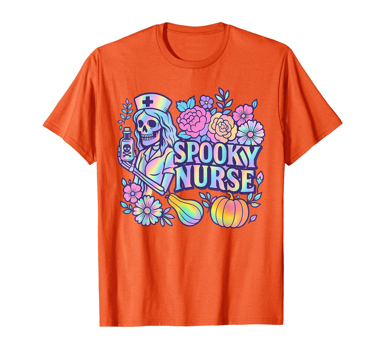 Spooky Nurse Halloween RN Nursing Skeleton Medical Student T-Shirt