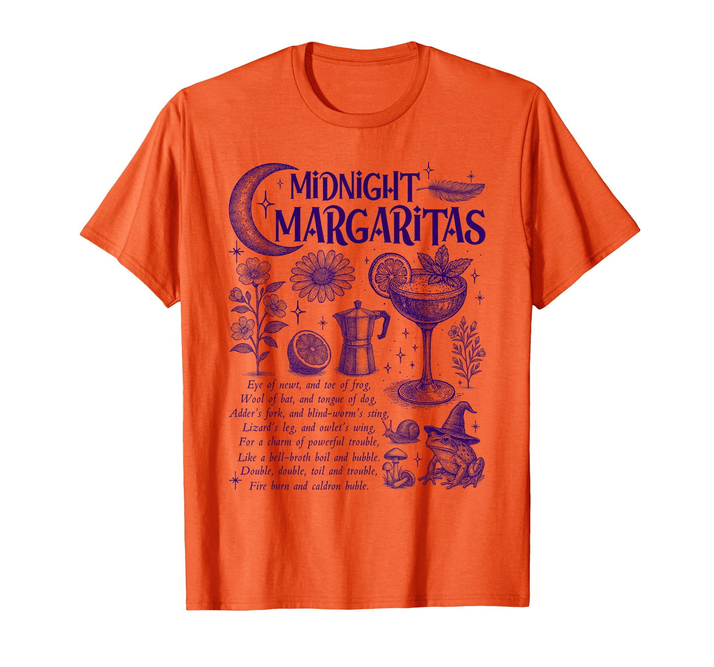 Funny Midnight Witch Margaritas Halloween Magical Cocktails T-Shirt