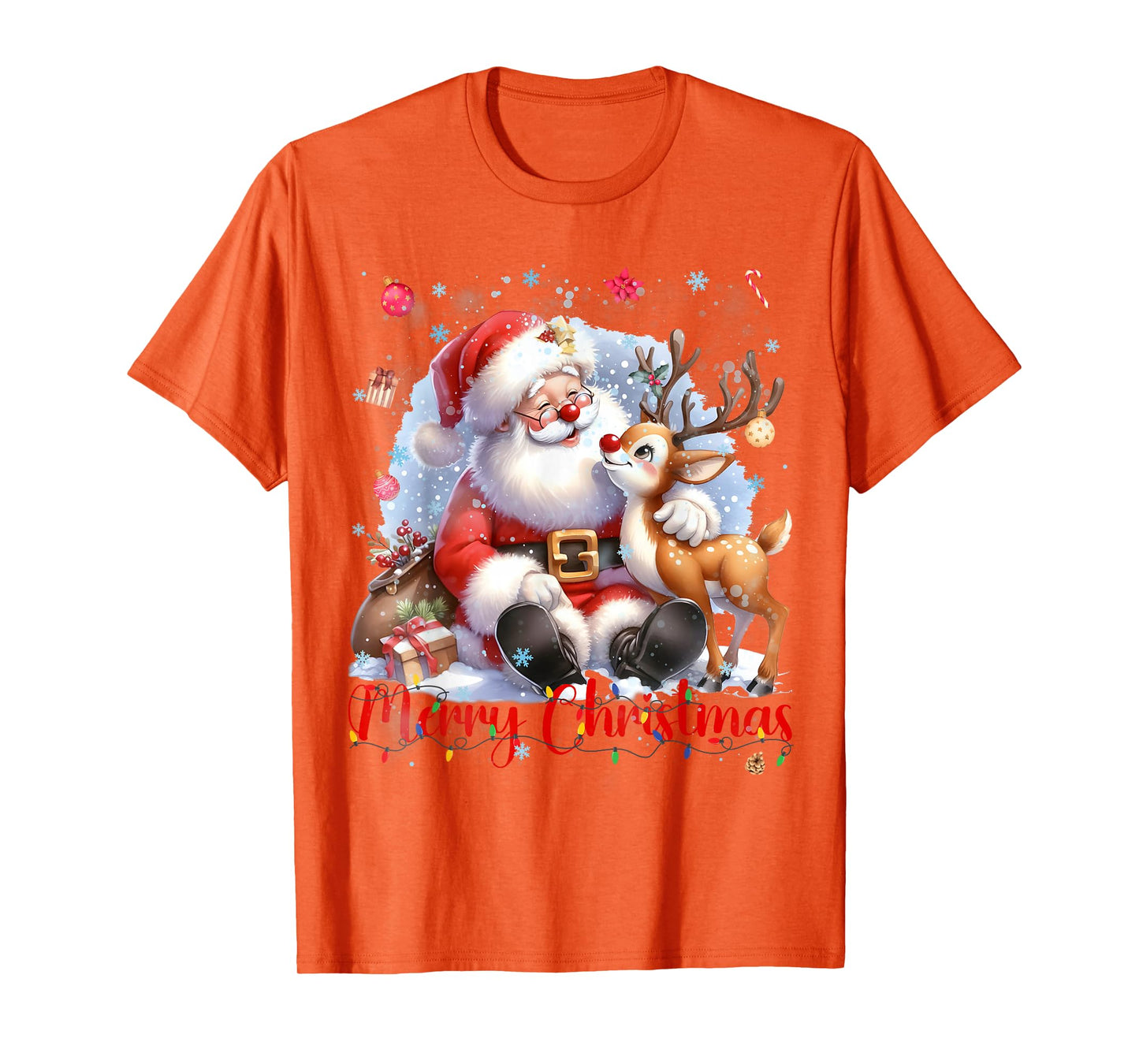 Merry Christmas Santa Rudolph Christmas Xmas Men Women T-Shirt