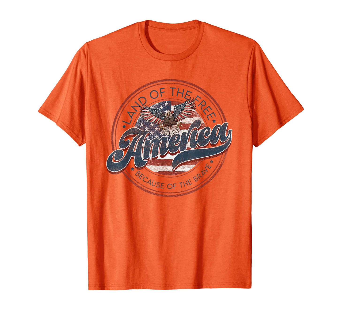 Vintage America Eagle Land of the Free Because of the Brave T-Shirt