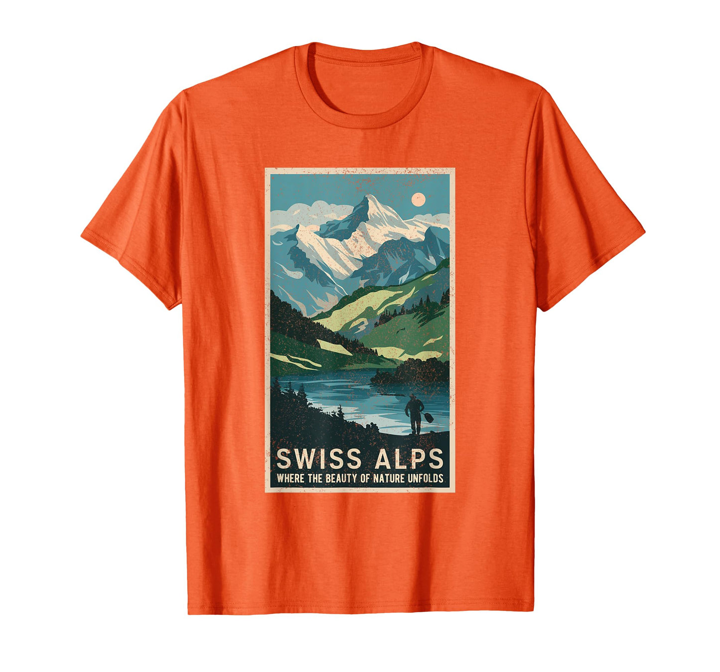 Vintage Travel Posters Swiss Alps Scenic Mountain Landscape T-Shirt