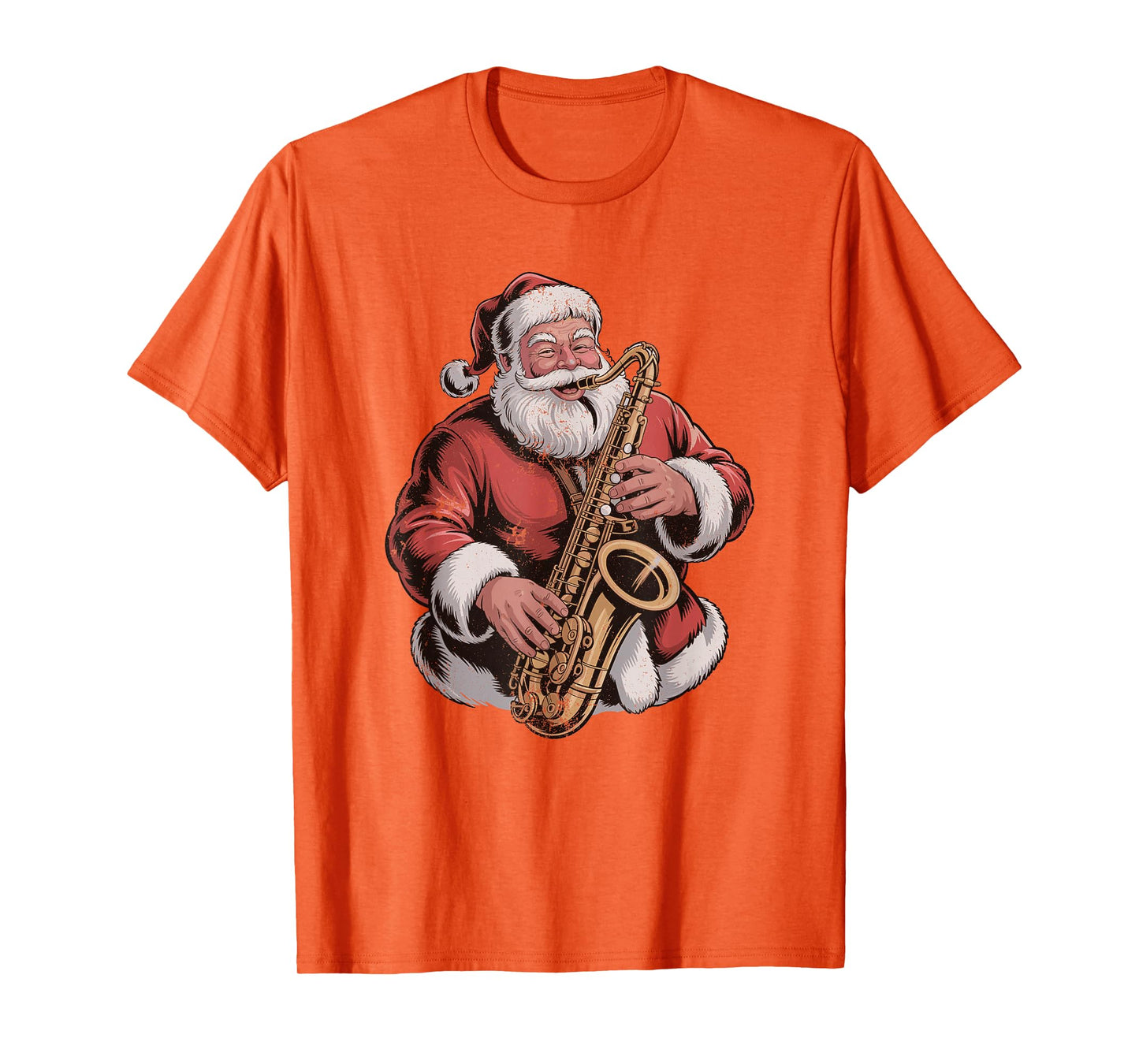 Santa Playing Saxophone Vintage 90s Chrismas Saxophonist T-Shirt