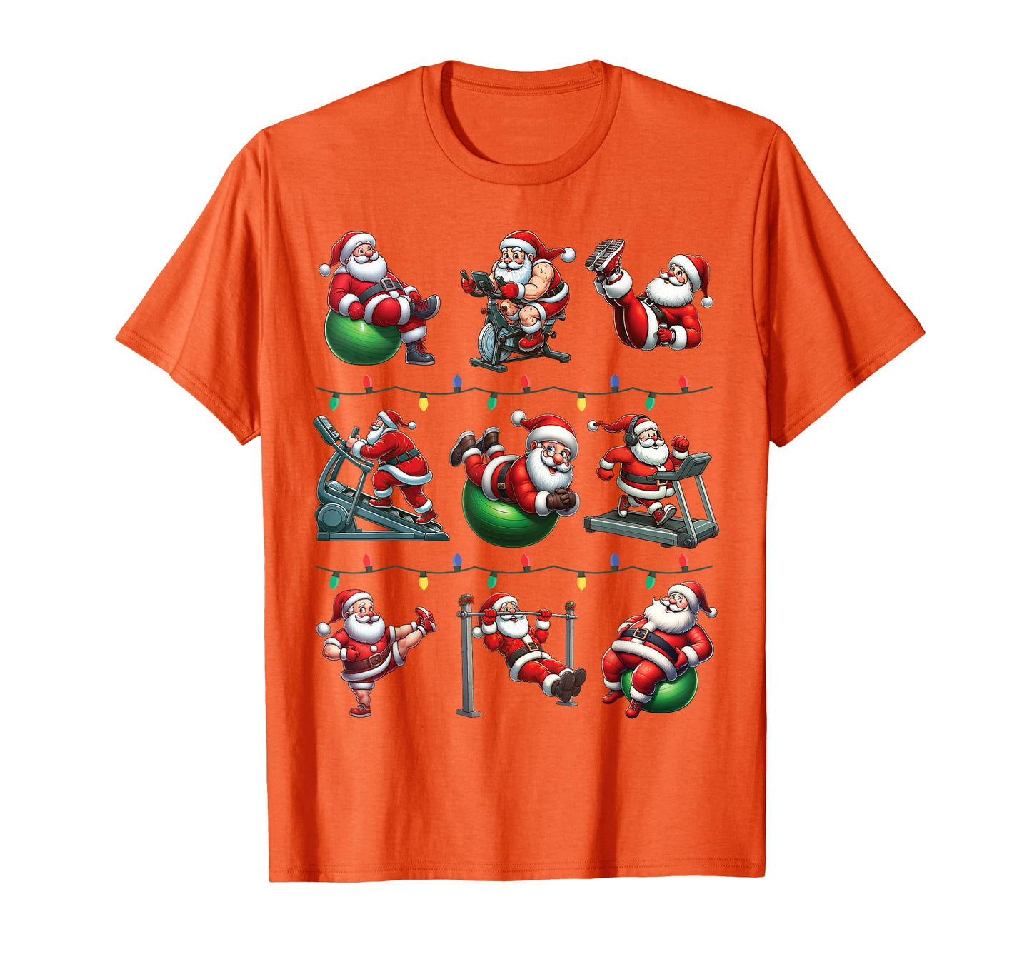 Santa Fitness Collection Gym Workout Weightlifting Christmas T-Shirt