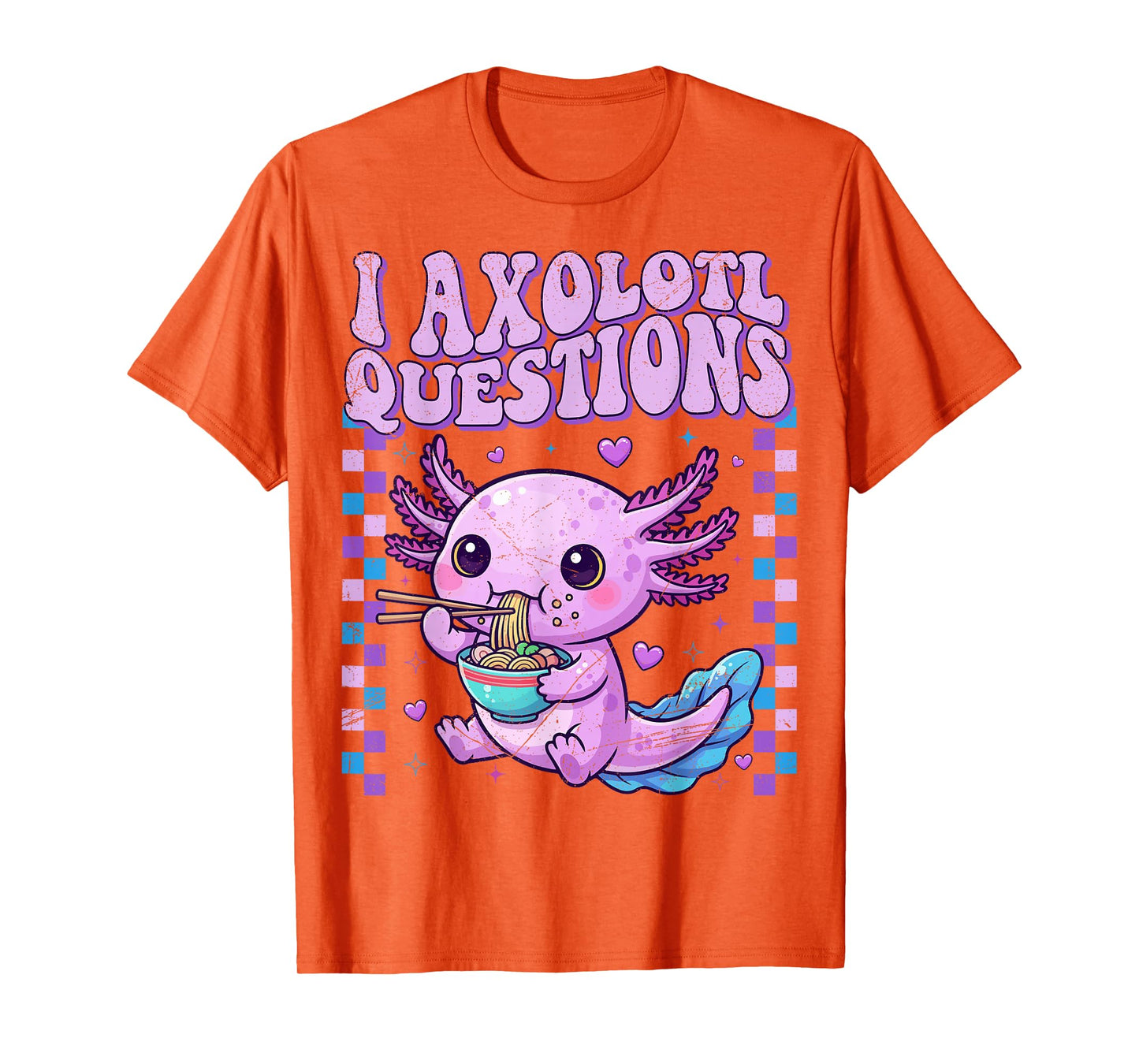 Kids Funny Vintage I Axolotl Questions Purple Graphic T-Shirt