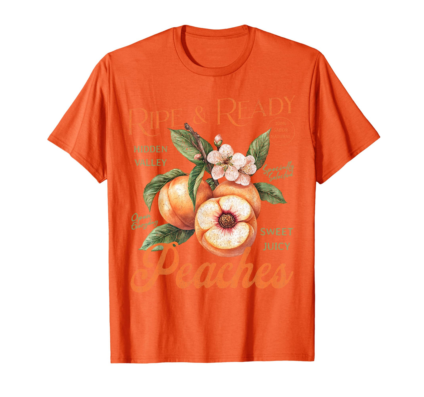 Fresh Peaches Natural Organic Locally Farm Summer Peachy T-Shirt