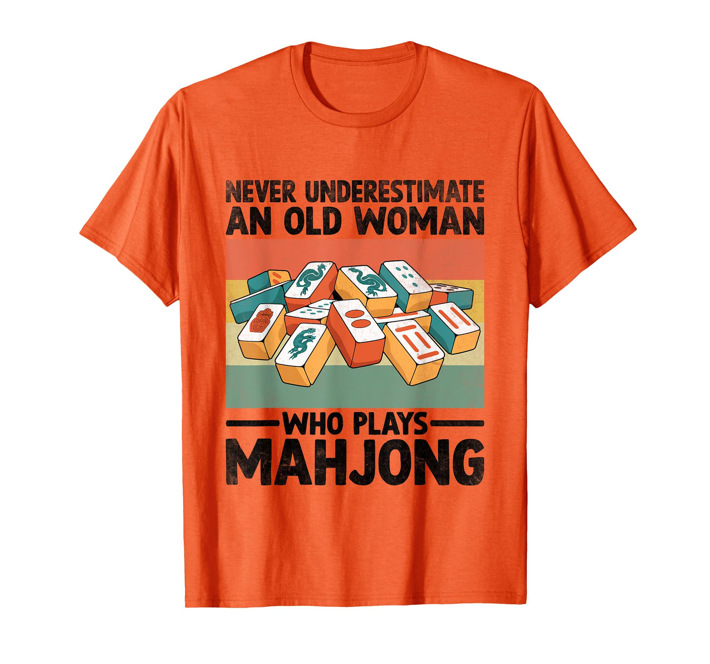 Never Underestimate An Old Woman Who Plays Mahjong Tile T-Shirt