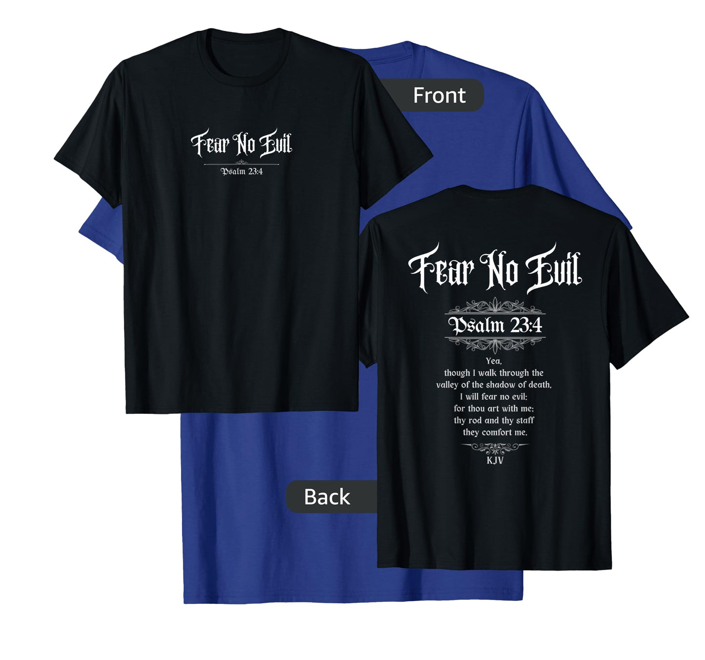 Jedidiah Sousa Fear No Evil Psalm 23:4 Women's Black Cotton T-Shirt