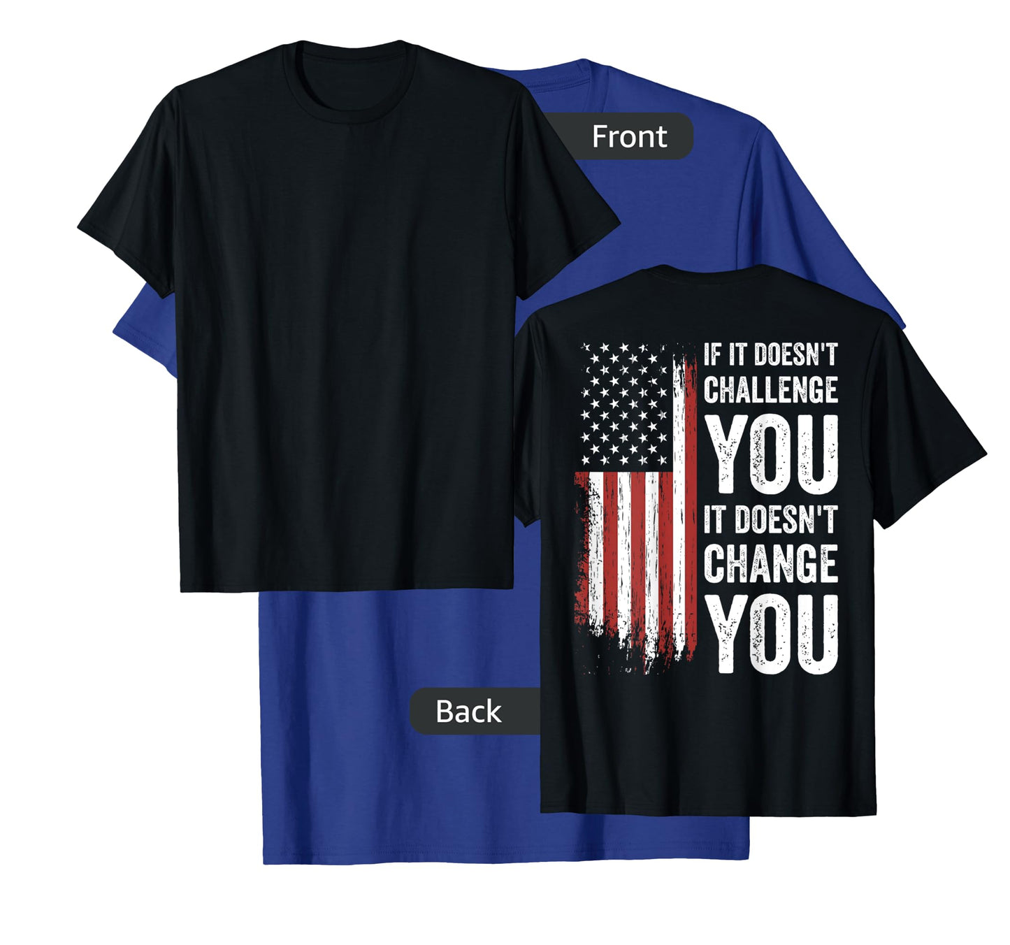 If It Doesn't Challenge You Doesn't Change You (on back) T-Shirt