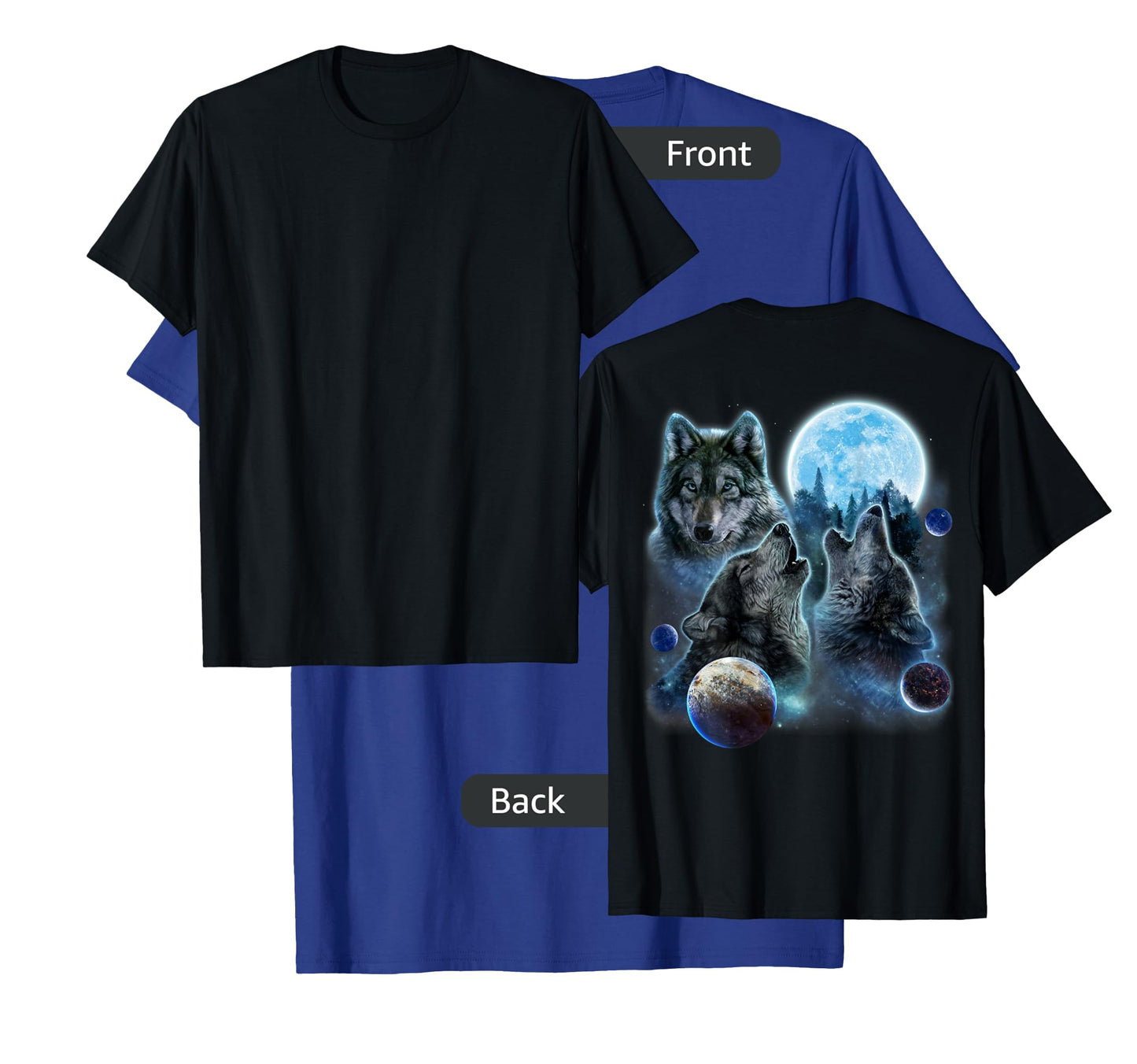 Three Wolf Howling and Moon T-Shirt