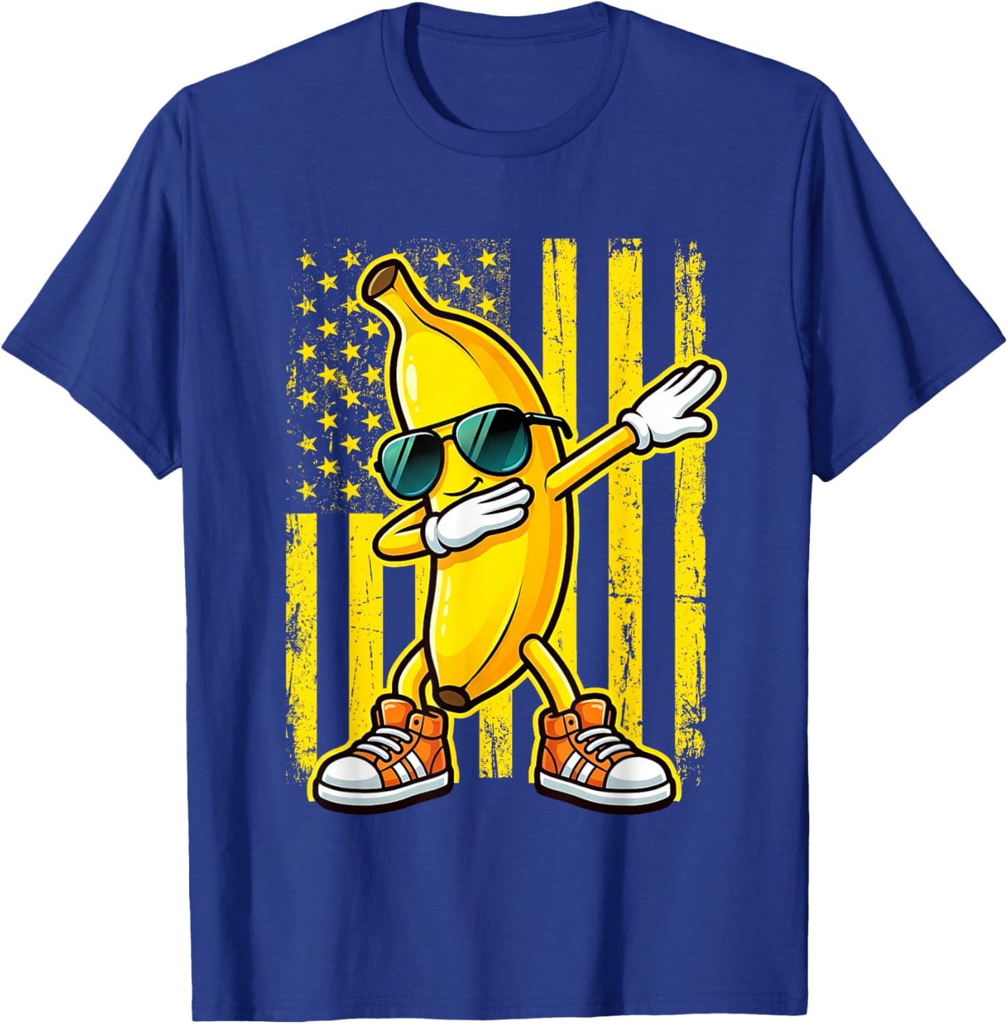Dabbing Banana USA American Flag Patriotic Banana Lover Kids T-Shirt - T-Shirt | Royal