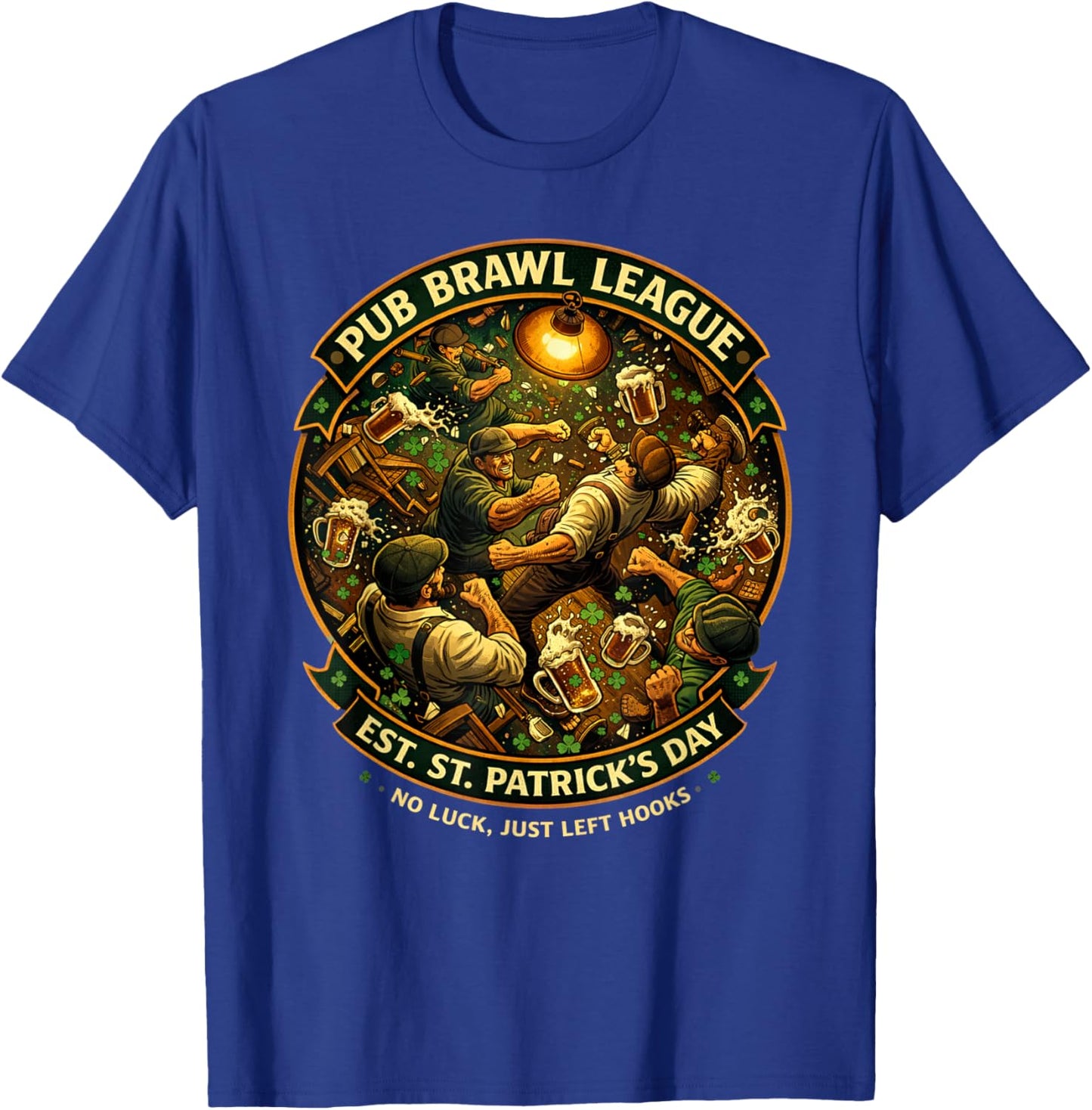 Pub Fight League St Patricks Day Bar Crawl Party T-Shirt - T-Shirt | Royal