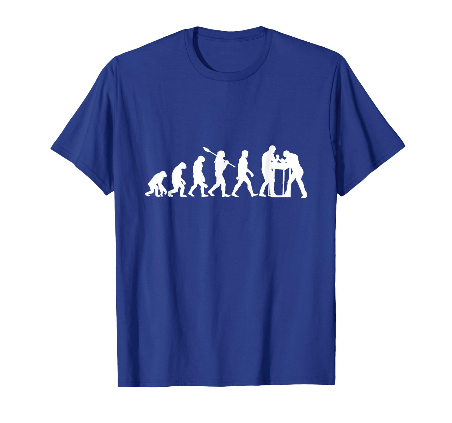Funny Arm Wrestling Gift Idea For Men And Women Arm Wrestling Evolution T-Shirt - Black, Unisex-Adults, Short Sleeve, T-Shirt, Small, Modern, Black