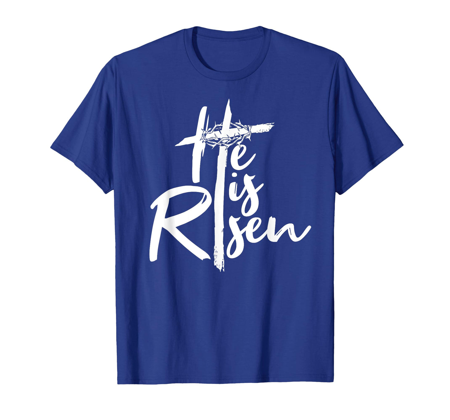 Happy Easter He Is Risen Cross Faith Christian God Jesus T-Shirt
