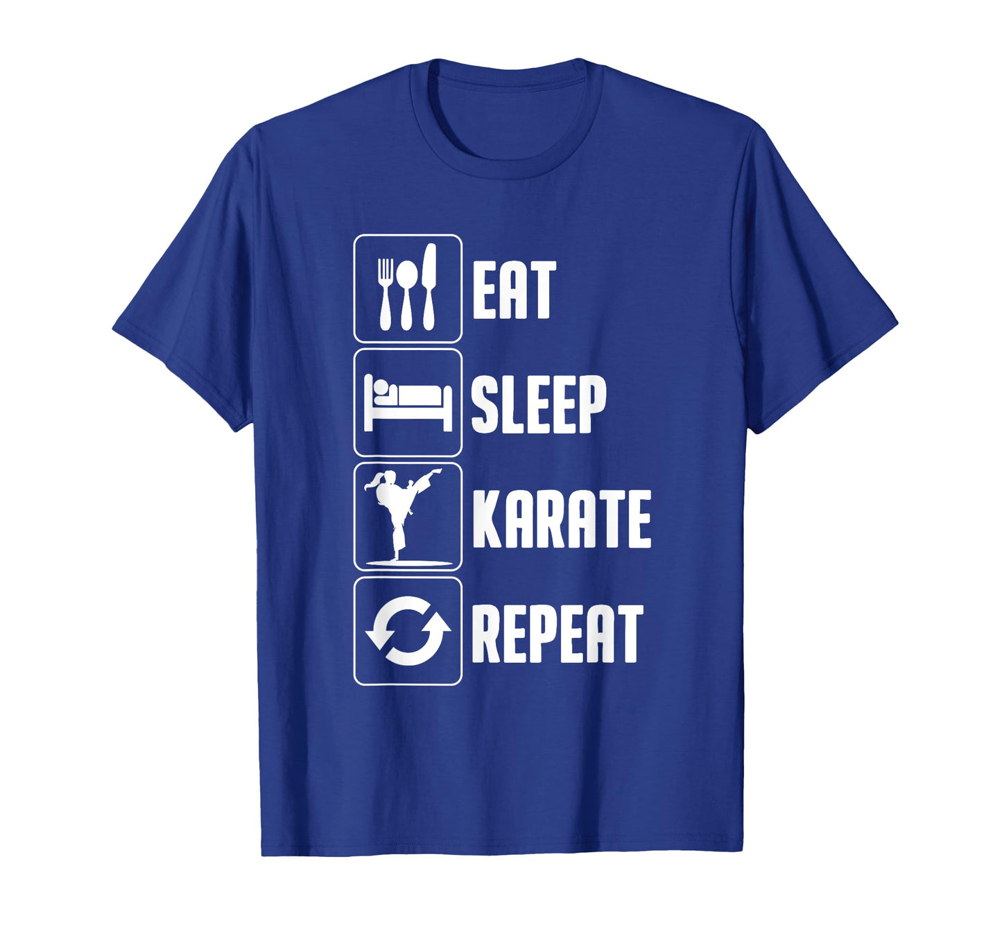 Funny Karate Design For Men Women Eat Sleep Karate Repeat T-Shirt