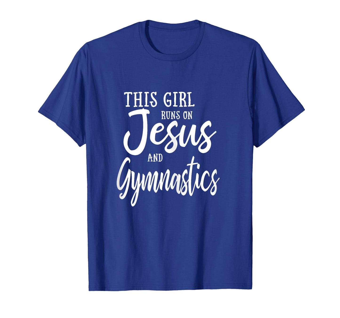 This Girl Runs On Jesus And Gymnastics Shirt Christian Gift T-Shirt